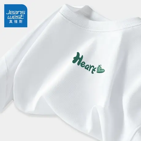 真维斯童装女童短袖t恤纯棉打底衫儿童白色大童2025新款夏季内搭商品大图