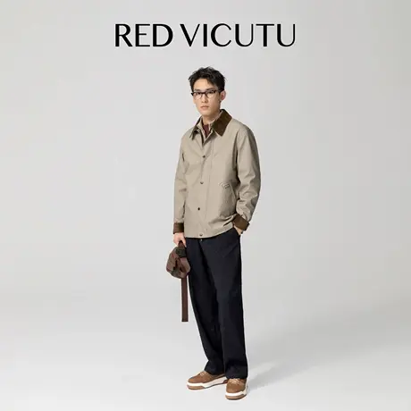 VICUTU威可多男士纯棉夹克潮流时尚翻领外套日常简约休闲新款夹克图片