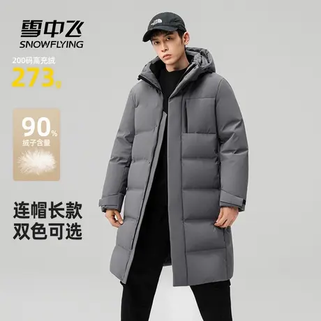 雪中飞2025冬新款羽绒服男士连帽高充绒时尚中青年百搭保暖外套商品大图