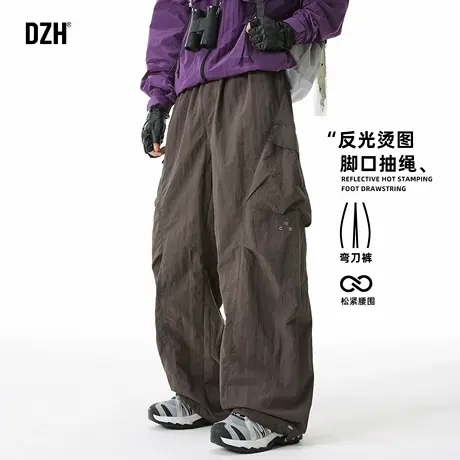 男士速干防泼水裤子男2025新款美式直筒工装裤秋季长裤户外冲锋裤商品大图