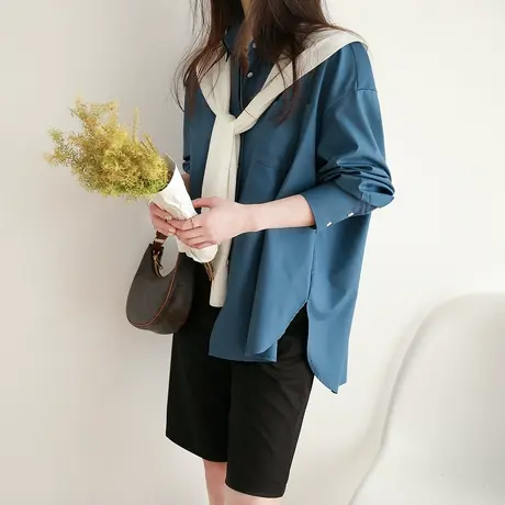 2023年春季新款女士衬衫设计感小众时尚潮流女装衬衣复古港风上衣商品大图