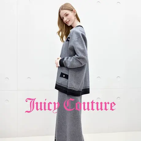 Juicy Couture橘滋外套女2025年秋季新款撞色宽松针织开衫上衣商品大图