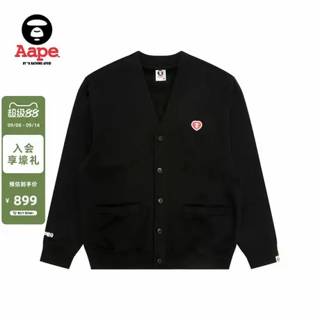Aape旗舰店男装秋冬爱心徽章简约潮流卫衣开衫外套C353XXP商品大图