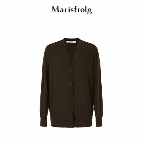 【精纺羊毛】Marisfrolg玛丝菲尔2025秋纯羊毛简约落肩袖针织开衫商品大图