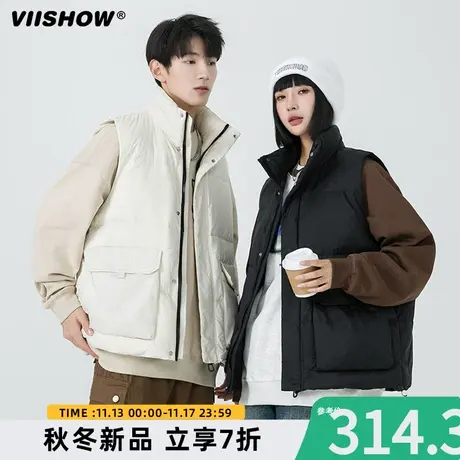 VIISHOW羽绒马甲男2023冬季新款潮流宽松男士背心保暖冬装外套图片