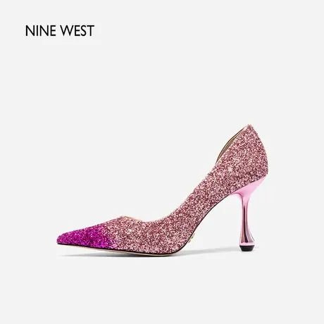 Nine West/玖熙高跟鞋女秋季新款宴会礼服渐变仙女风单鞋凉鞋尖头图片