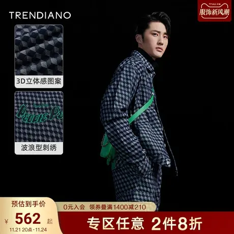 TRENDIANO官方男装秋季新款潮流牛仔夹克外套男图片