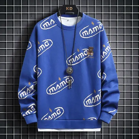 潮牌卫衣男生秋季美式重磅圆领长袖青少年学生外套情侣宽松上衣服商品大图