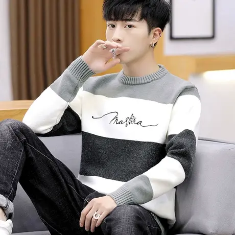 毛衣男秋冬款青少年高中初中学生薄款潮牌羊毛衫秋季韩版潮流线衣商品大图