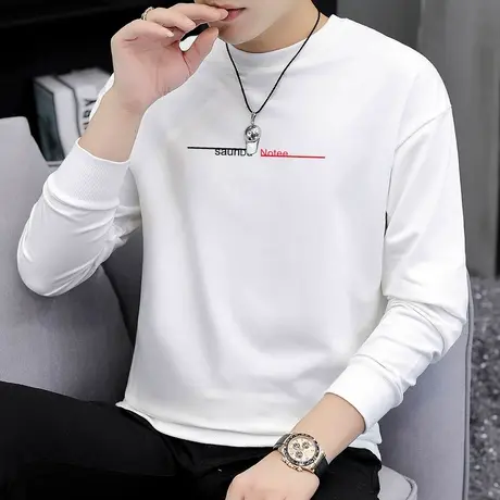 男士卫衣秋季长袖t恤套头无帽衫薄款圆领上衣中学生秋装男生外套商品大图