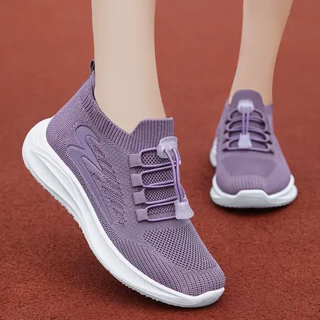 老北京布鞋女新款秋季飞织鞋软底舒适妈妈鞋健步鞋运动休闲鞋女鞋商品大图