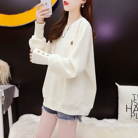 宽松慵懒风休闲短款卫衣女2023新款秋季chic复古港味春秋薄款上衣图片