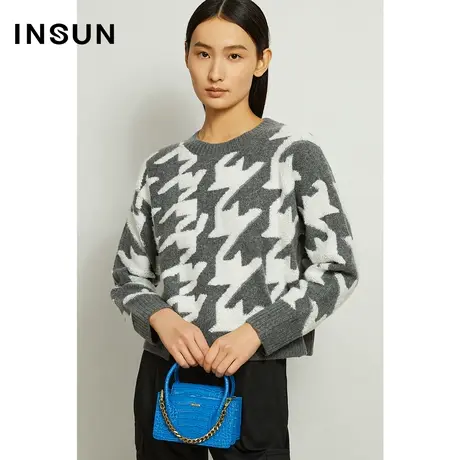 恩裳奥莱冬季修身立领套头长袖毛针织衫打底衫商品大图