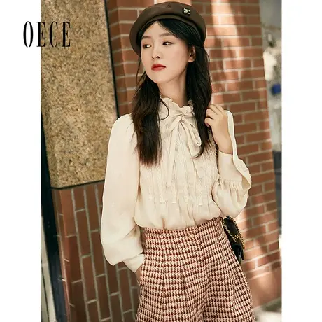 Oece法式复古小衬衣春秋新款女法式复古长袖衬衫春秋商品大图