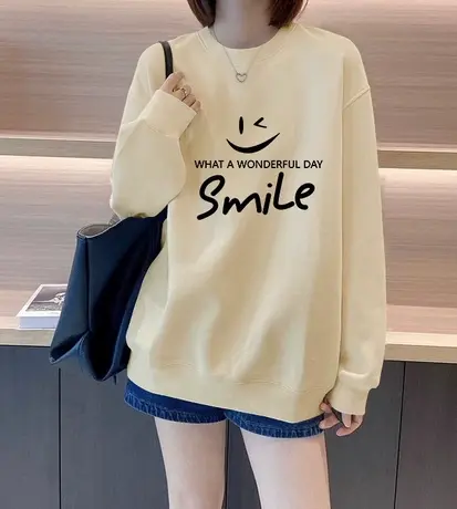 美式卫衣女2024新款爆款秋冬韩系慵懒风复古oversize宽松长袖上衣商品大图