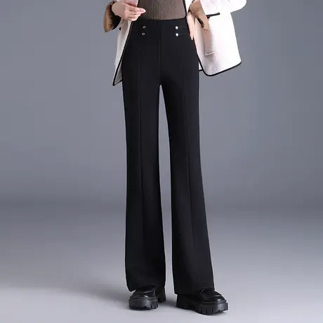 2023秋冬新款高腰显瘦微喇裤女气质通勤西装裤加绒长裤休闲喇叭裤商品大图