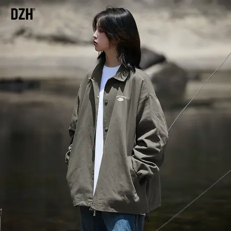 情侣休闲翻领外套男秋季飞行员夹克男款质感衣服2023新款男生上衣商品大图