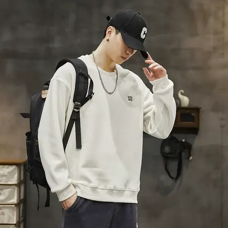 秋季男装百搭摇粒绒男士卫衣高档男士卫衣青少年舒适潮牌休闲男装商品大图