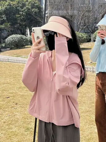 夏季冰丝防晒衣女薄款透气连帽外套2023新款防晒服拉链开衫上衣潮图片