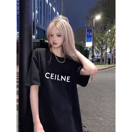 短袖T恤女潮牌新款2024年夏季学生韩版打底衫纯棉内搭半袖上衣服商品大图