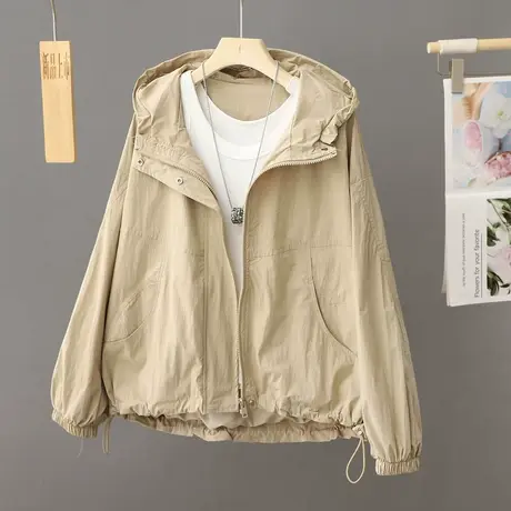 2024春秋季新款休闲连帽外套女宽松显瘦户外防晒夹克衫棒球服大码图片