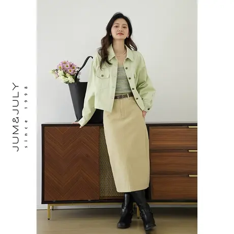 嘉茱莉2024春季新款休闲夹克短外套女美式复古牛仔外套上衣小个子商品大图