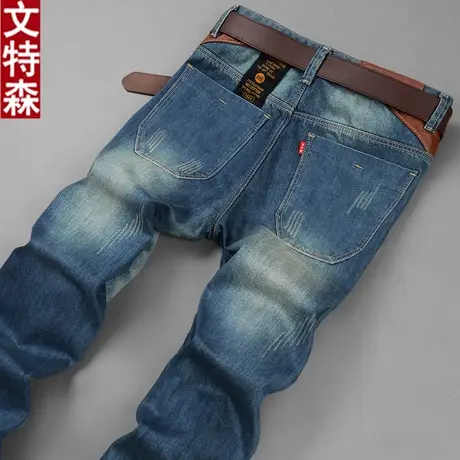 秋冬款男士牛仔裤男直筒男裤青年韩版修身款男装休闲宽松长裤子潮商品大图