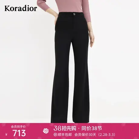 珂莱蒂尔气质黑色西装裤女微喇裤休闲裤阔腿裤长裤裤子女春夏新款商品大图