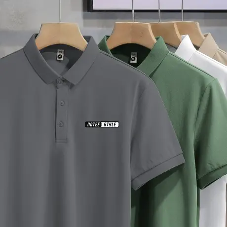 翻领t恤男士短袖polo衫潮牌潮流夏季保罗冰丝凉感半袖上衣服体恤商品大图