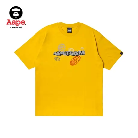 Aape旗舰店男装秋冬猿颜字母图案个性印花休闲潮流短袖T恤1383XXL商品大图