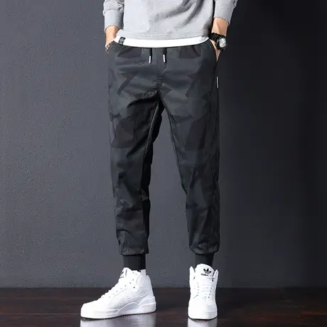 2023新款夏季迷彩裤子男休闲裤潮牌束脚男士裤子运动裤薄款松紧腰商品大图