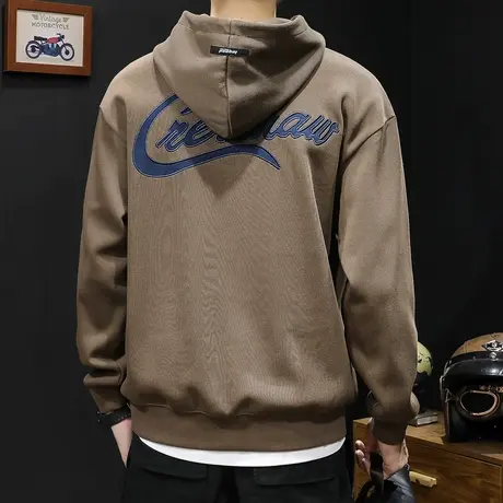 重磅高端连帽春秋卫衣男秋冬款潮牌大码2023新款美式复古上衣外套商品大图