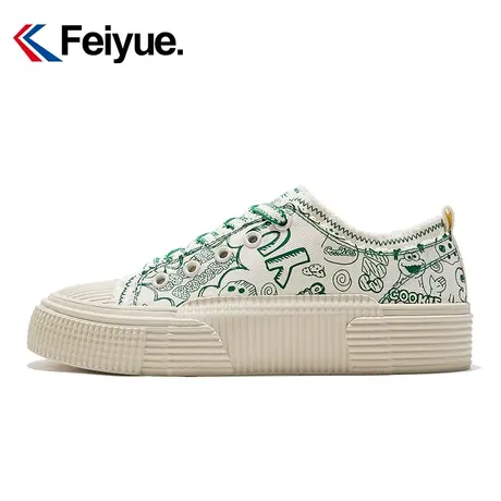 feiyue/飞跃×芝麻街联名印花帆布鞋女2023秋季新款潮流休闲鞋851商品大图