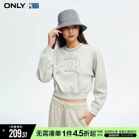 ONLY冬季NBA联名款潮酷刺绣短款圆领卫衣女|12339S031商品大图