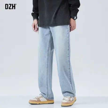 男生蓝色牛仔裤男直筒宽松夏季裤子2023新款薄款休闲长裤百搭男裤商品大图
