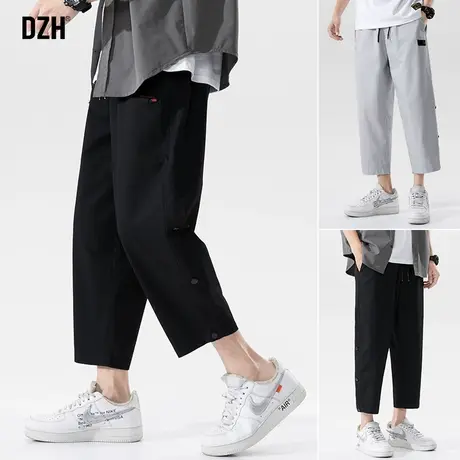 男士八分裤男夏季薄款直筒哈伦裤8分裤子男款2023新款纯棉休闲裤商品大图