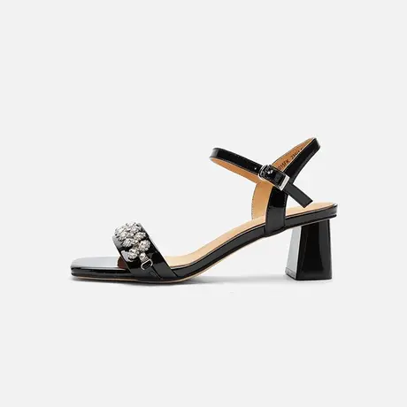 Nine West/玖熙2025夏季新款时装凉鞋女粗跟高跟鞋一字带通勤女鞋图片