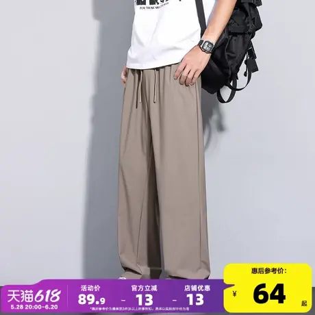 唐狮25夏季新款休闲裤男薄款宽松长裤阔腿时尚裤子男pc商品大图