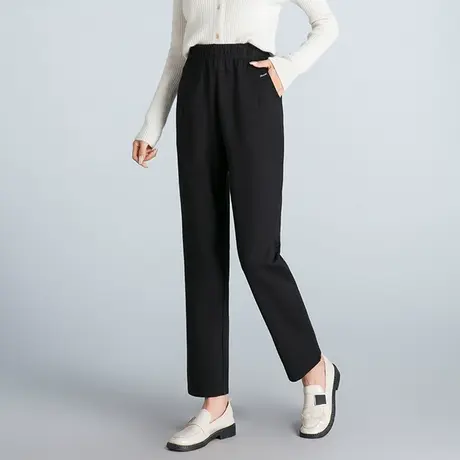 妈妈裤子春秋季高腰宽松显瘦加大码直筒长裤中年老松紧腰休闲女裤图片