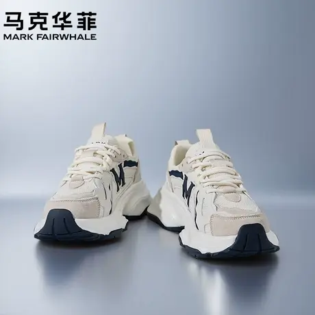 马克华菲男鞋老爹鞋夏季2025新款潮流高端网面透气厚底休闲运动鞋商品大图