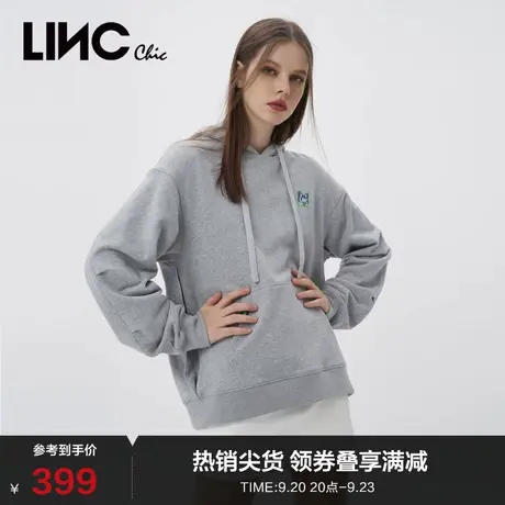 LINCCHIC金羽杰卫衣简约连帽廓形感卫衣女春秋款上衣S223HD770图片