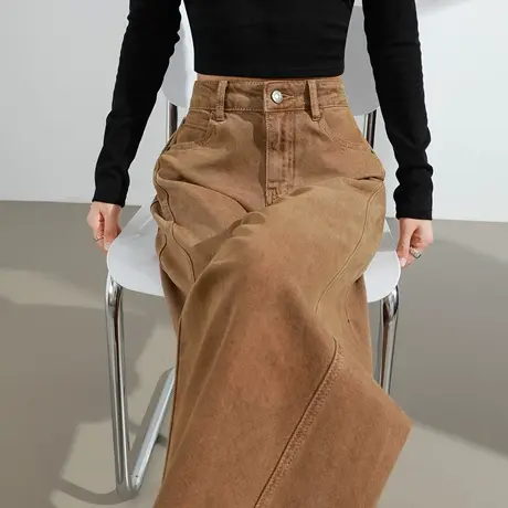 莱赛尔复古牛仔香蕉裤女2025春秋季新款高腰宽松直筒显瘦阔腿裤子商品大图