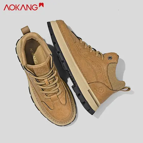 奥康马丁靴男2025秋季新款户外休闲鞋男士百搭厚底防滑工装靴子男商品大图