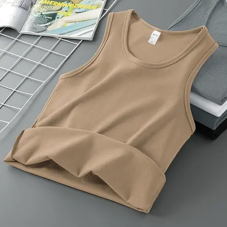 300g重磅德绒背心男生秋冬季保暖运动坎肩双面绒无袖t恤打底马甲商品大图