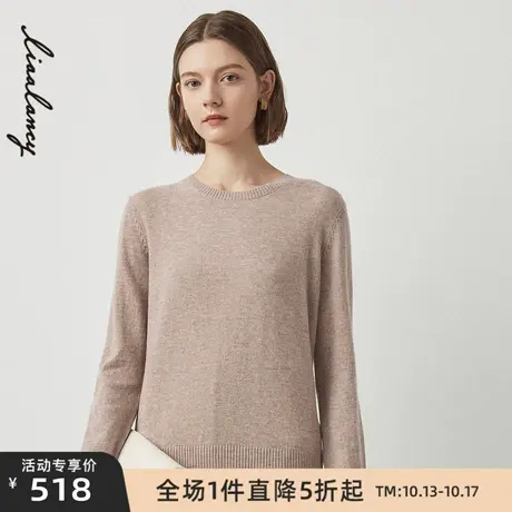 LANCY/悦朗姿绵羊毛衫女高级感通勤女针织衫冬季新款女毛衣商品大图