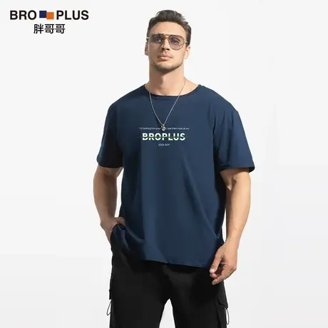 胖哥哥大码短袖男纯棉加肥加大男士半袖T恤宽松潮流百搭运动衫夏图片