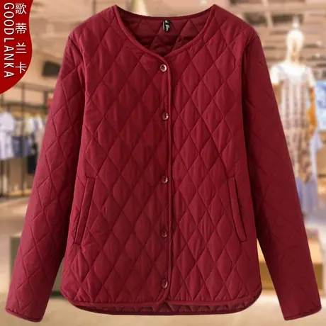 加肥加大码中年妈妈秋冬羽绒棉服宽松时尚中老年女装夹棉棉衣外套商品大图
