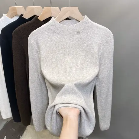 半高领毛衣女打底衫2023秋冬新款套头外穿针织衫洋气内搭长袖上衣商品大图