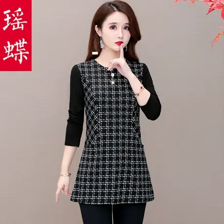 春秋冬长袖打底衫女洋气百搭2023新款大码遮肚子上衣t恤内搭加绒图片