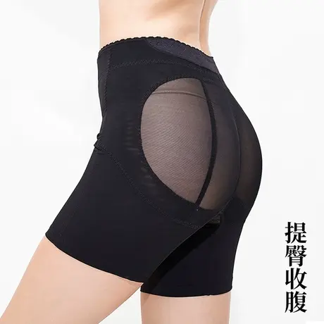 高腰收腹翘臀裤女士产后束腰提臀拉链安全裤网纱塑身塑形打底裤薄商品大图